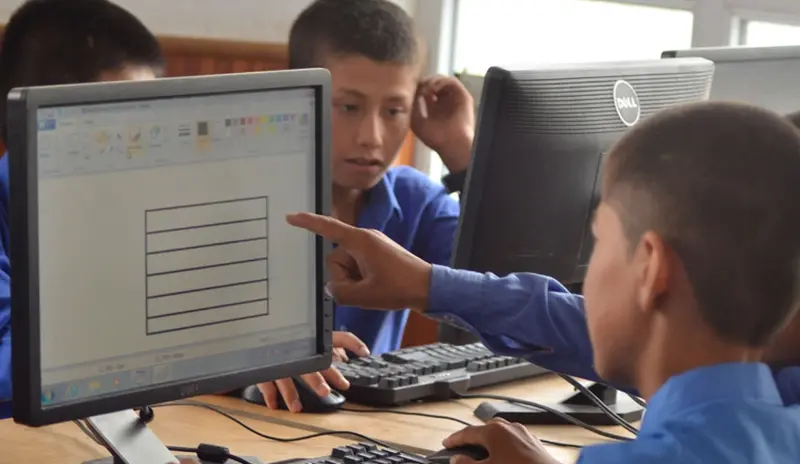 Boy Studying Computer